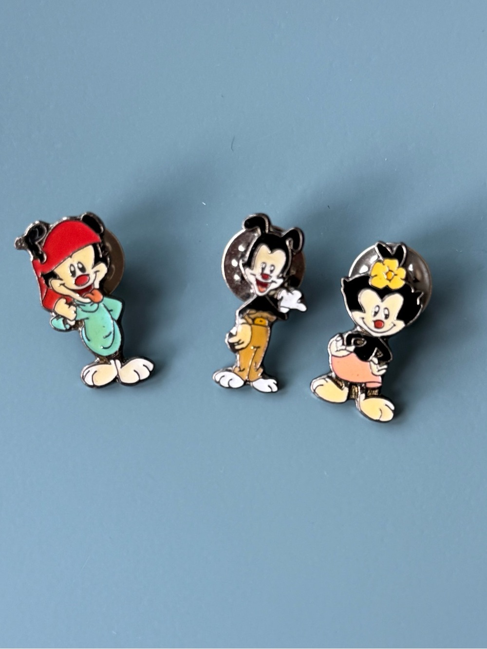 Animaniacs Vintage Cartoon Character Enamel Pins - Trio, Wakko, Yakko, & Dot!